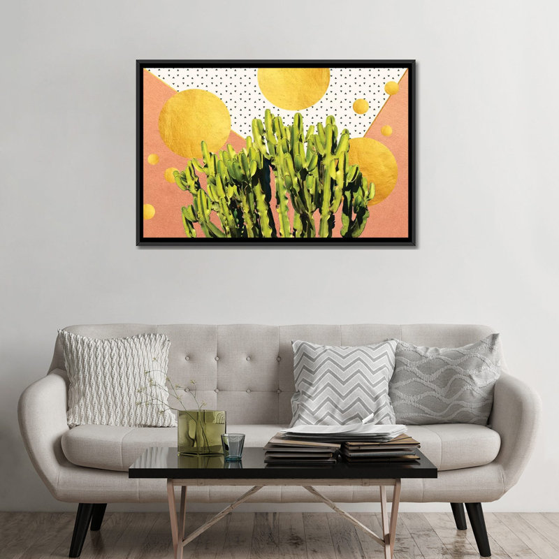 «Cactus Dream», impression sur toile, Toile encadrée noire, H 32 po x l 48 po x P 1,5 po