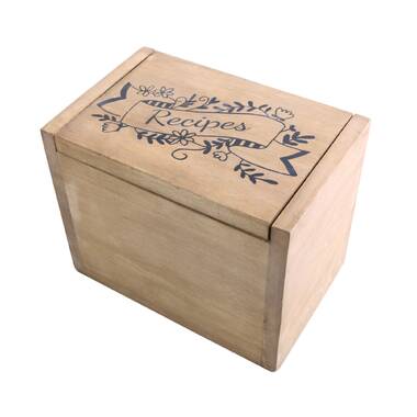 Outshine White Wooden Recipe Box with Cards and Dividers | Farmhouse Recipe Box w/ 100 4x6 Recipe Cards & 12 Recipe Card Dividers Plus A Conversion