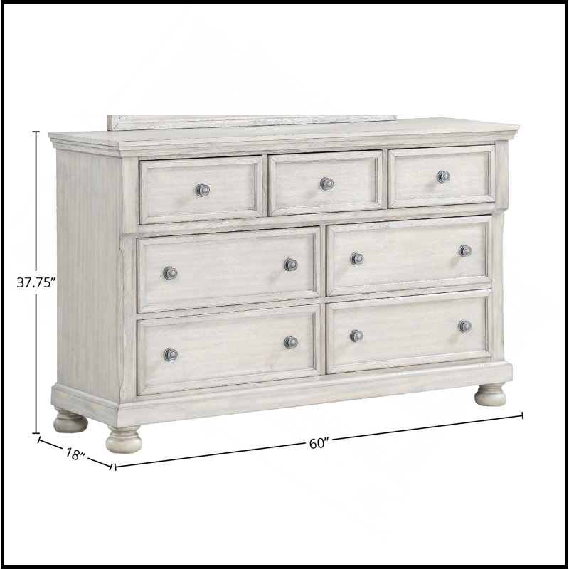 Commode sept tiroirs gris antique, Gris antique