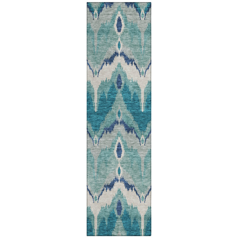Neysa Washable Ikat Indoor / Outdoor Rug, Runner 2'3" x 7'6"