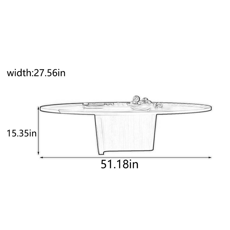 Solid wood oval creative retro tea table