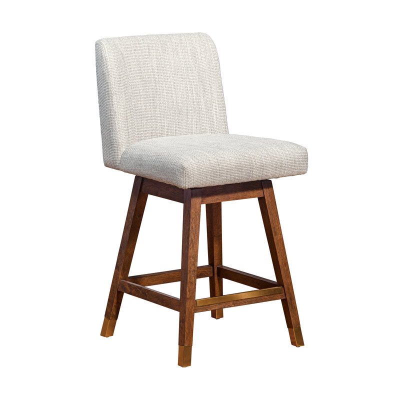 Tabouret de bar Araf, Tabouret de comptoir (siège d'une hauteur de 26 p, Brun, Beige