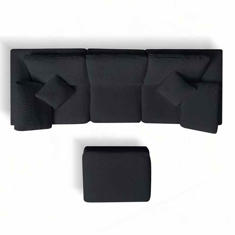 Canapé modulaire 3 places 3 places, Chenille noir