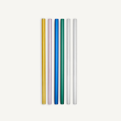 Kosta Boda Glass Reusable Straws with Straw