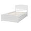 Structure de lit de rangement moderne simple avec 3 tiroirs, lit plateforme en bois avec tête de lit, aucun sommier requis-1638059297