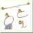 Vintage Elegance Bathroom Set: Adjustable Antique Towel Bars & Wall-Mounted Fixtures