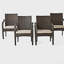 Chaises d'extérieur en osier, 56225,00CHRBRN KD, 4 pièces