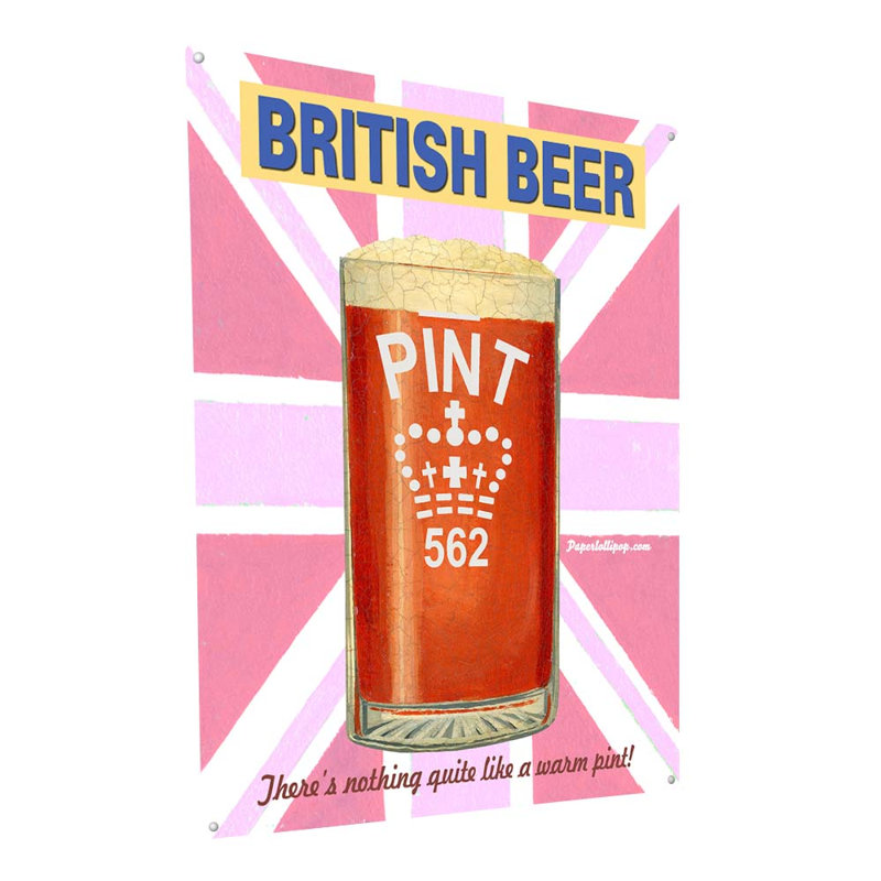 «British Warm Pint», impression sur métal