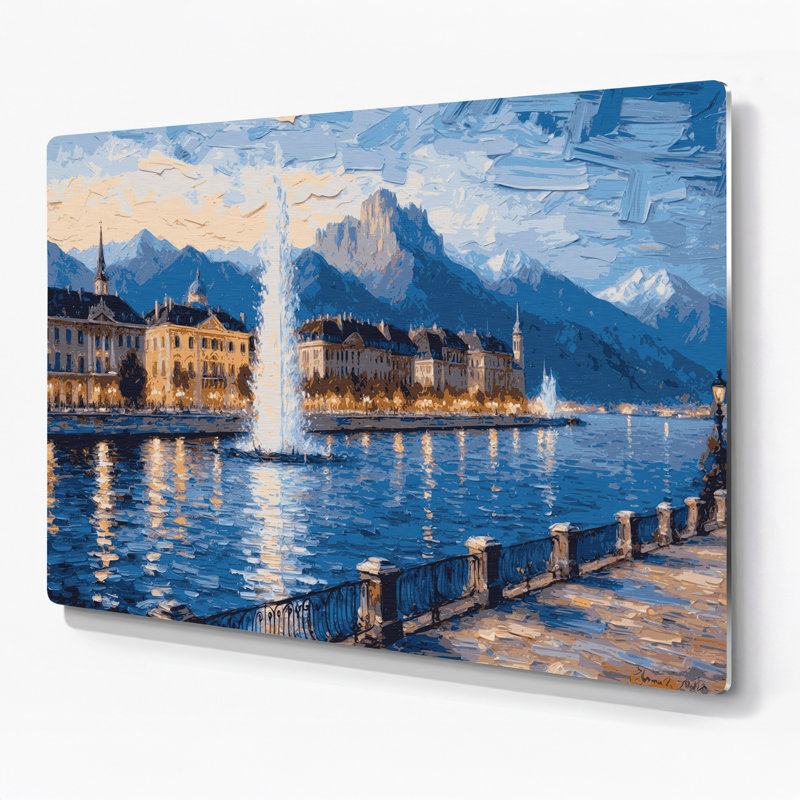 Art mural bleu en villes, Geneva, Suisse, H 11 po x l 14 po