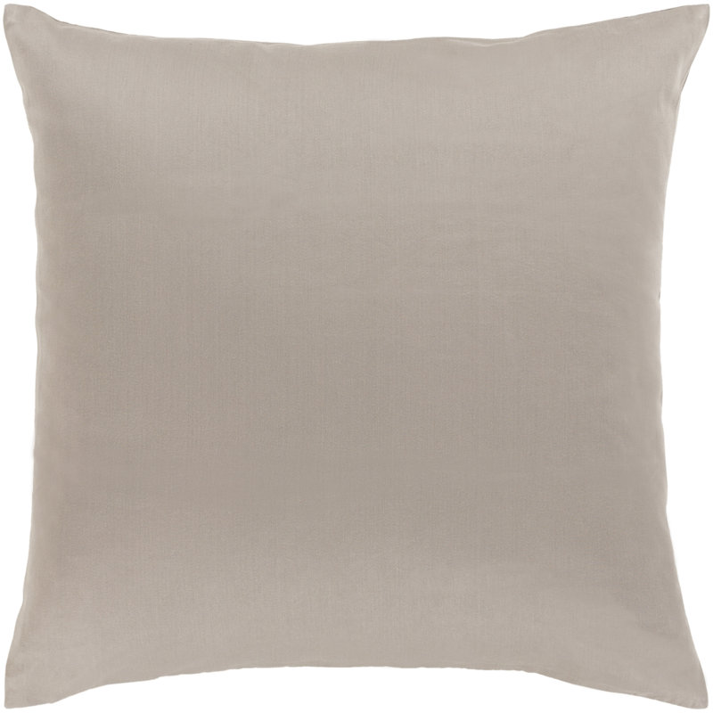 Griffin Cotton Throw Pillow, 20" x 20", Light Gray, Down