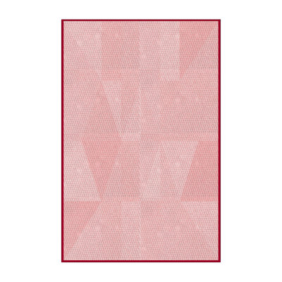 Tapis géométrique en laine rose