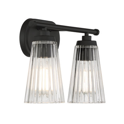 Luminaire de salle de bain à intensité variable en acier et verre Jeanie 