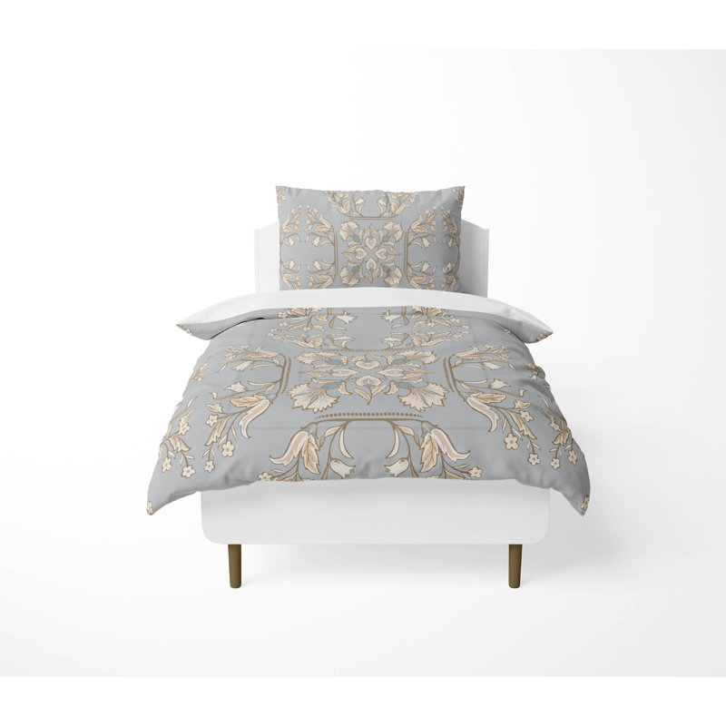Ensemble d'édredon léger Rumi, Gris, Twin Comforter + 1 Standard Pillowcase