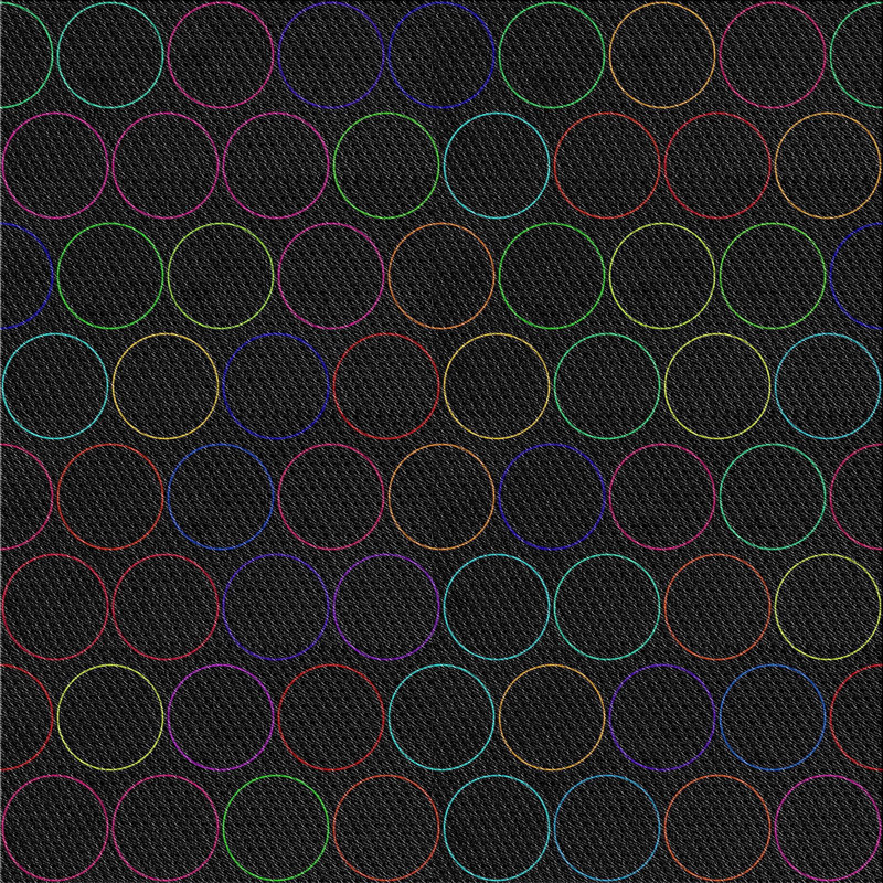 Tapis noir/rouge à motifs, Carré 3 pi