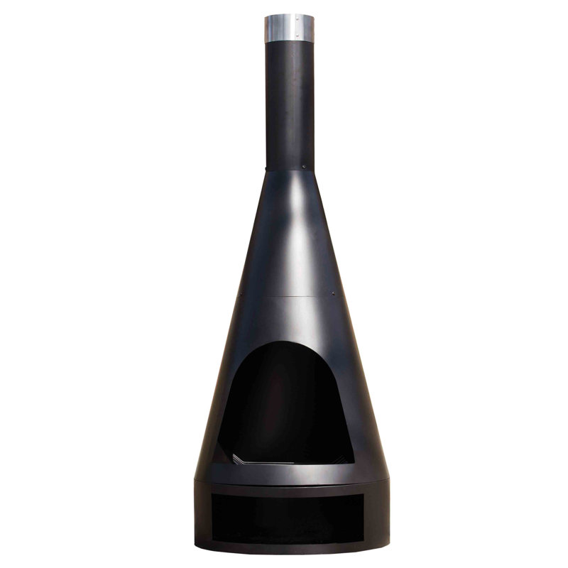 Kingston Cylinder Clay Wood Burning Smokeless Chimnea, 162 cm H x 55 cm W