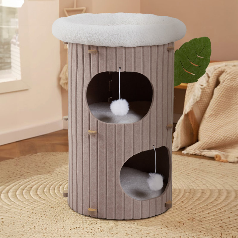 Multifunctional Cat Tree Condo With Hanging Ball Toys