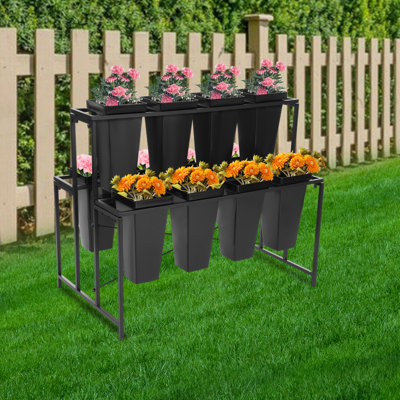 Annville Metal Flower Display Stand Plant Stand With 12PCS Buckets