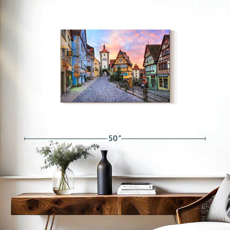 Rue Sirci pavée Rothenburg, H 20 po x l 30 po