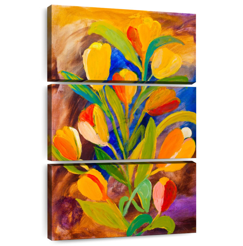 Avery gracieuses fleurs abstraites, H 45 po x l 28 po