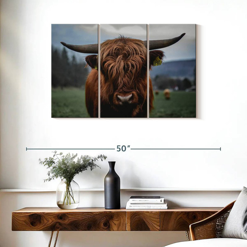 German Highland Cow, 24" H x 38" W