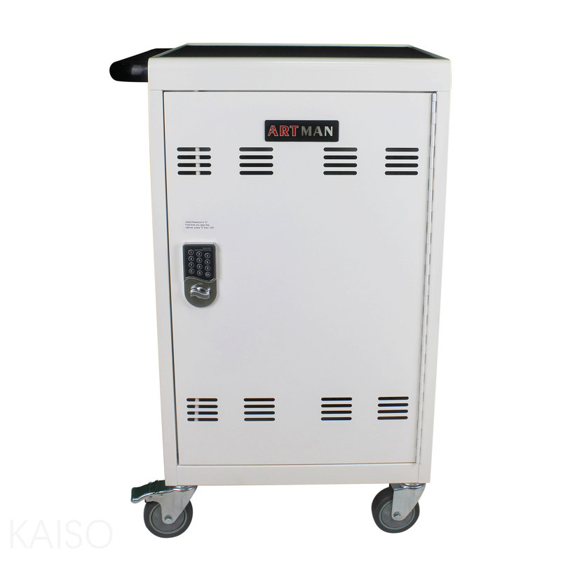 Chariot de charge mobile et armoire de rangement pour tablettes PC portables 30 appareils avec serrure à combinaison