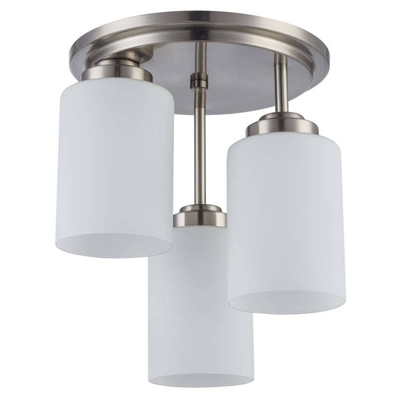 Plafonnier encastré 3 lumières Mod Pod, Nickel brossé