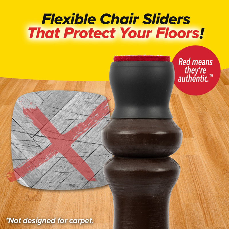 Midnight Black Ultra-Durable Chair Leg Floor Protectors