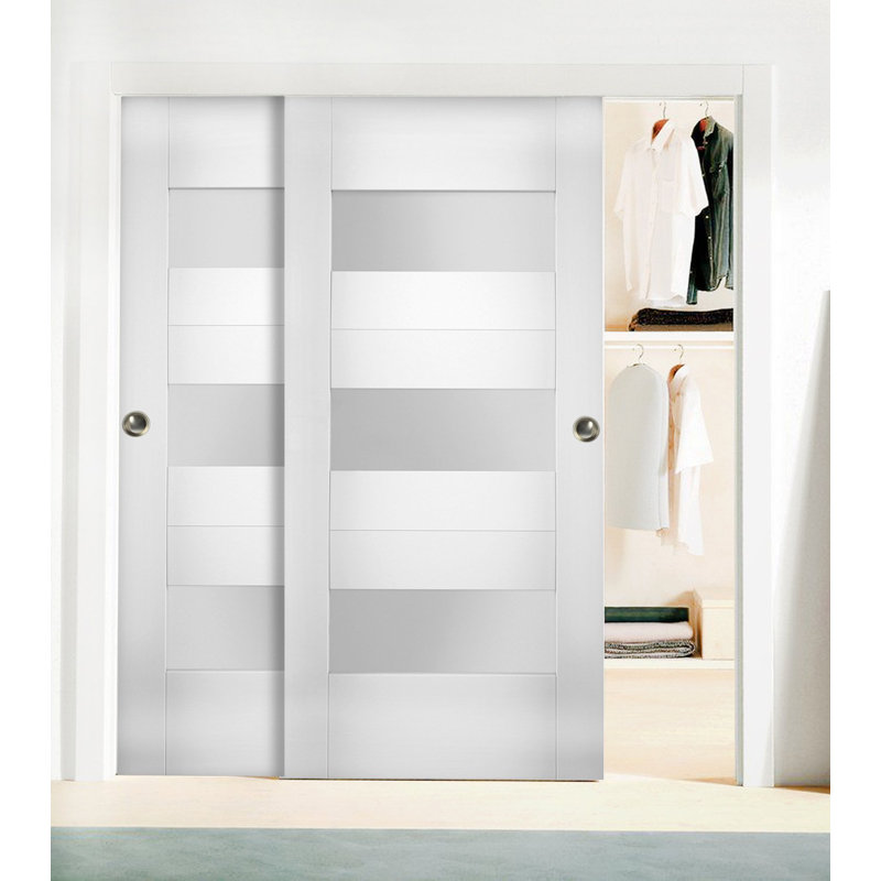 Portes blanches en verre givré Sete, 36 po x 80 po