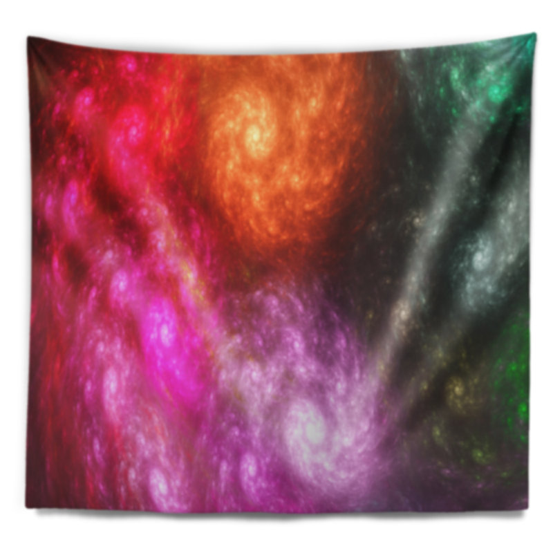 Tapisserie galaxies amas stellaires multicolore abstract multi color, H 78 po x l 92 po