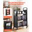 Chariot de bibliothèque à roulettes, capacité de 330 lb, chariot de bibliothèque de 30,3 po x 15 po x 48,0 po, tablettes en forme de L à simple face avec roulettes verrouillables de 3 po, chariot à livres pour tablettes, bureau et école, noir