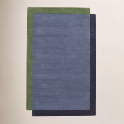 Tallulah Solid Blue Hand-Tufted Wool Rug