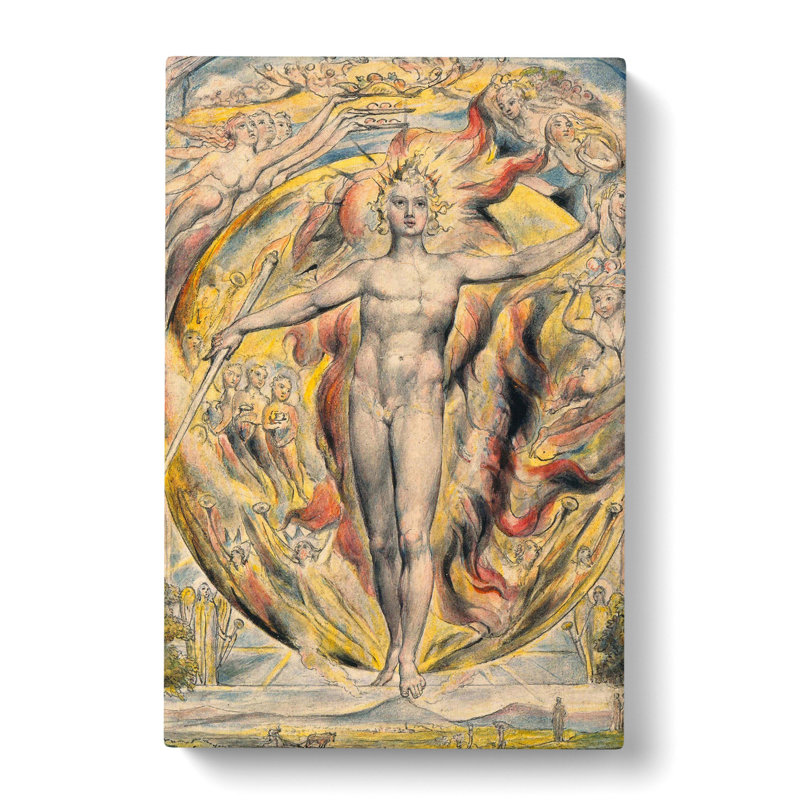 Sun At His Eastern Gate by William Blake - Wrapped Canvas, 35cm H x 35cm W x 3cm D
