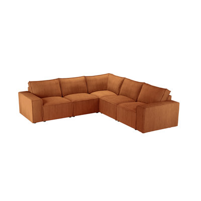 Beadie 3-Piece Corduroy Cord Corner Sofa 