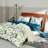Lunaria Floral Duvet Cover Set – 100% Cotton, Green and Blue Botanical Print, Soft & Breathable Bedding, Full-111460238