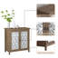 Armoire de rangement rustique en bois massif brun rustique naturel vieilli