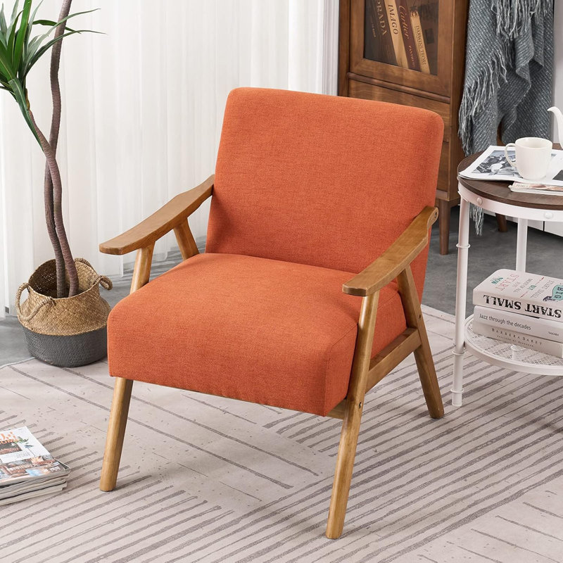 Fauteuil Khymani de 21,7 po de largeur, Lin orange