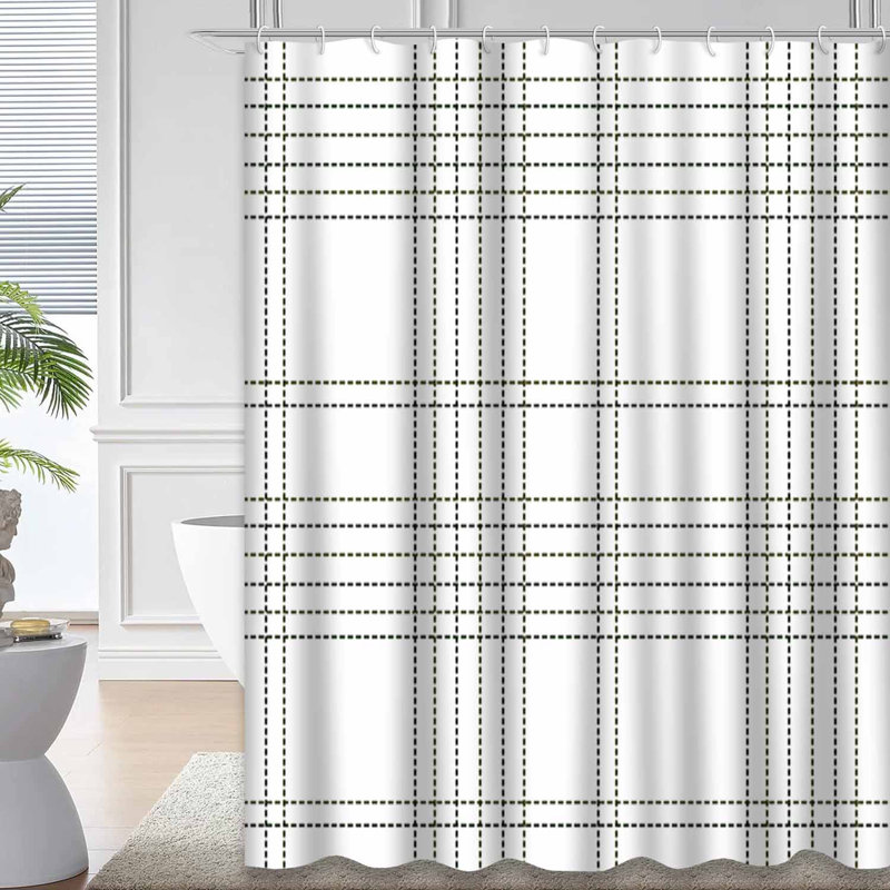 Rideau de douche Tartan, L 72 po x l 78 po
