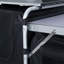 Table de cuisine pliante en aluminium pour le camping Outsunny avec pare-brise et 3 armoires fermées