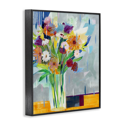  Fleurs sur fond bloqué, estampe numérique par Jill Martin