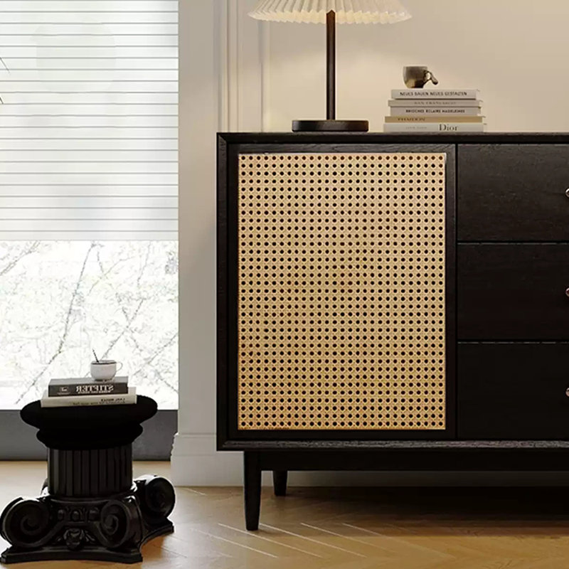 Buffet décoratif Wabi-Sabi tissé, H 35,43 po x l 55,12 po x P 14,96 po