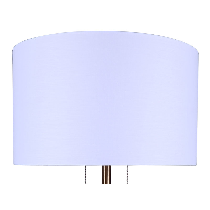 Lampe sur pied 2 lumières avec abat-jour blanc Altesa, Poli