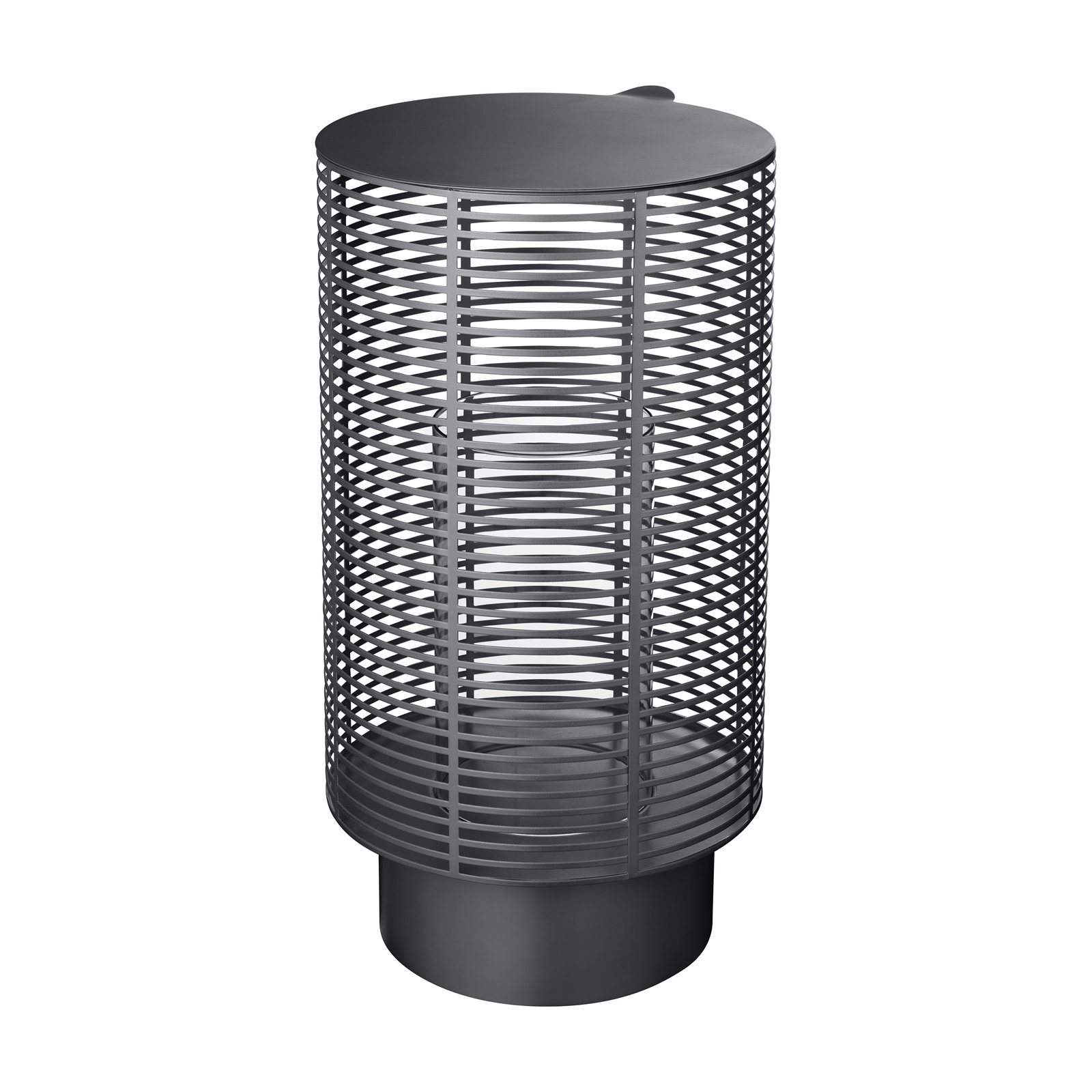 Olea Lantern Candle Holder, Silver Metallic, 18.9" x 10.2" W x 10.2" D