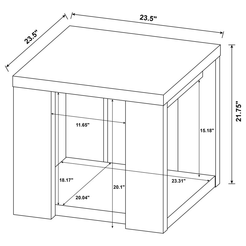 Table de bout Harown, Noir