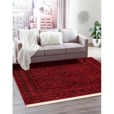 Amro Oriental Deep Red Area Rug