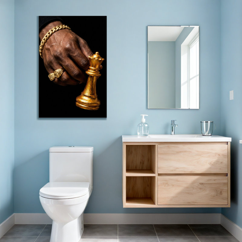 Pièce de mode pour le roi des échecs dorés, H 18 po x l 12 po