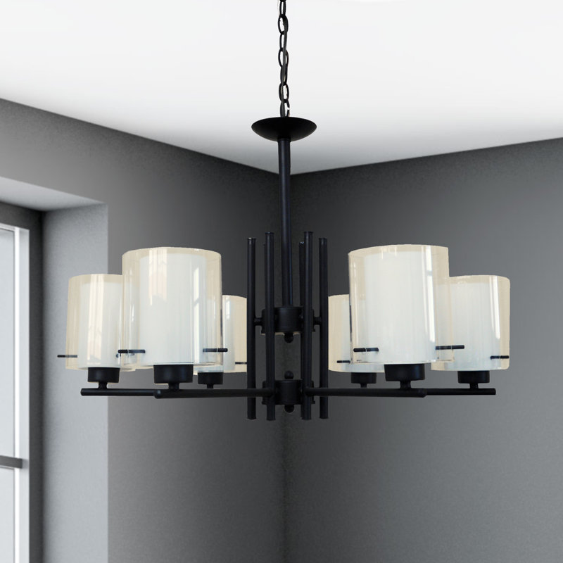 Lustre classique / traditionnel à 6 lumières avec abat-jour