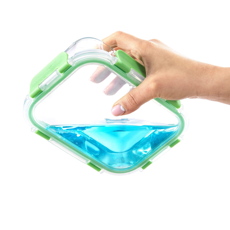 JoyFul 24-Piece Bright Green Glass Storage Containers with Leakproof Lids
