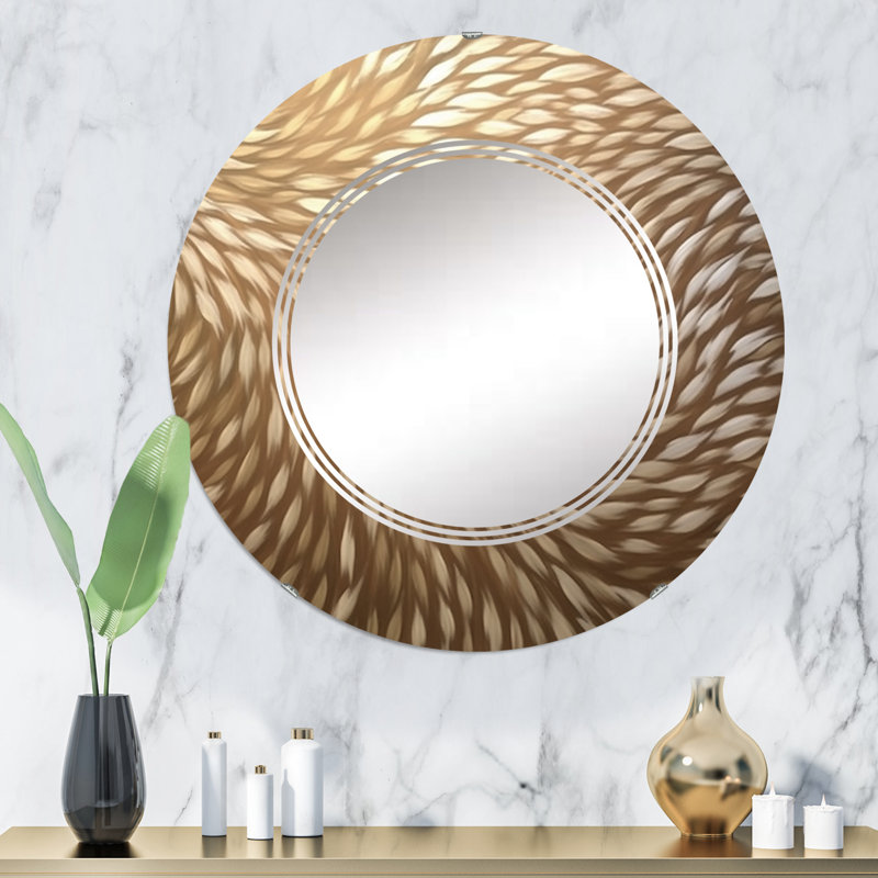 Krosby - Miroir mural moderne rond, 32 po x 32 po