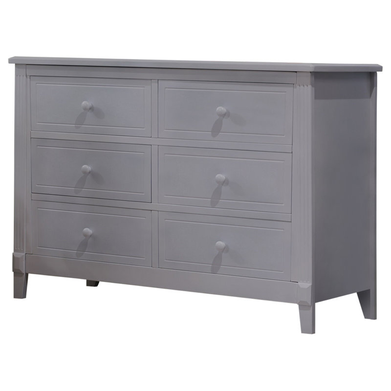 Berkley 6-Drawer Double Dresser with Full-Extension Glides, Gray