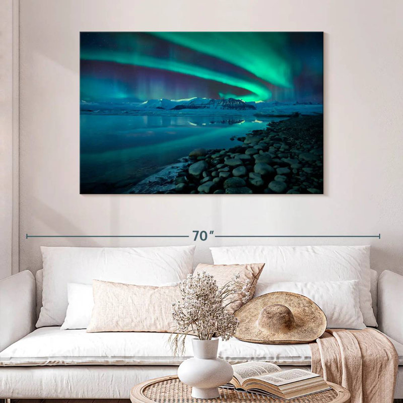 Alvord Jokulsarlon Northern Lights, H 32 po x l 48 po